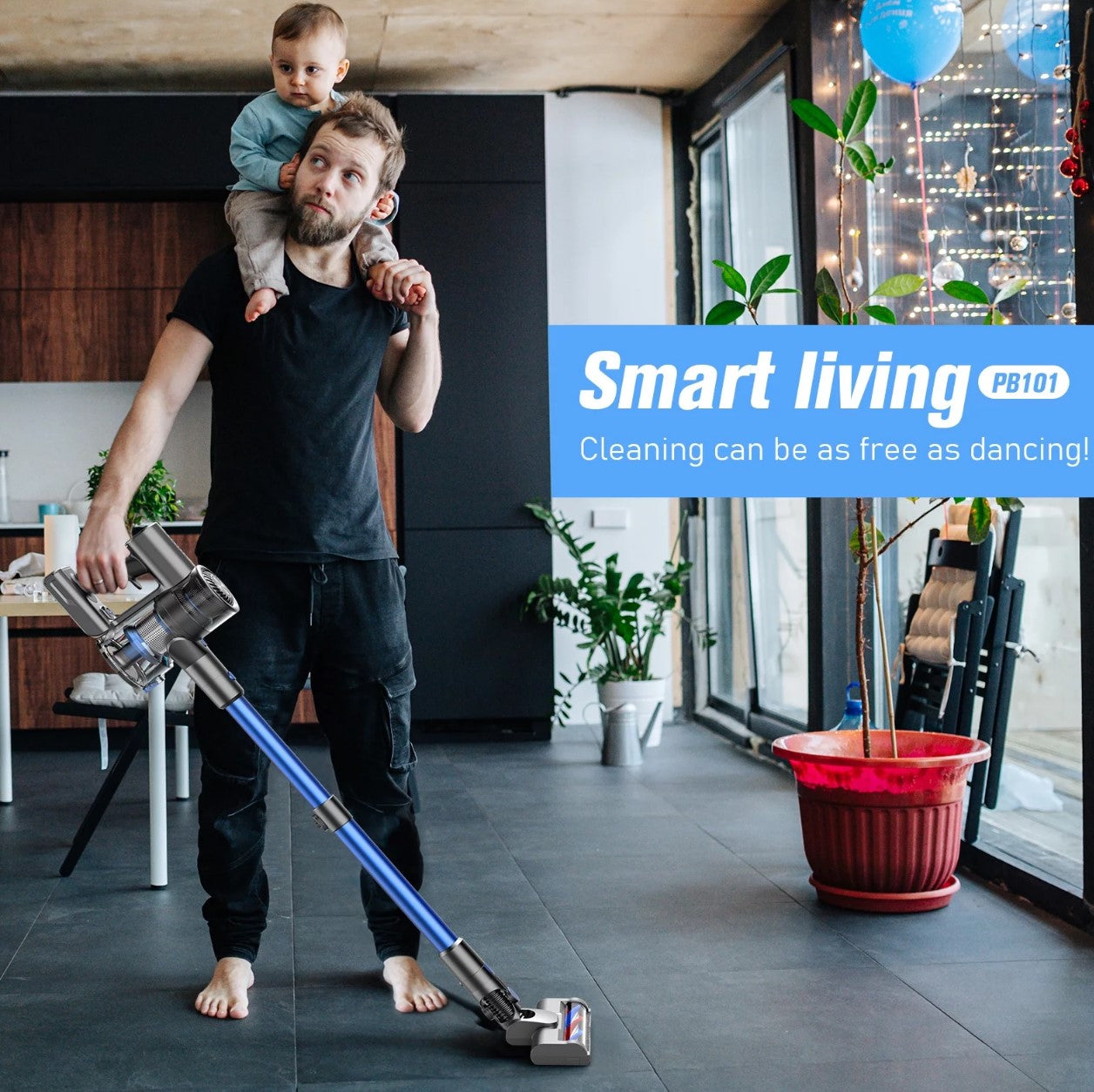 Bossdan Cordless Stick Vacuum Cleaner, Powerful Suction Lightweight Vacuum Cleaner for Hard Floor