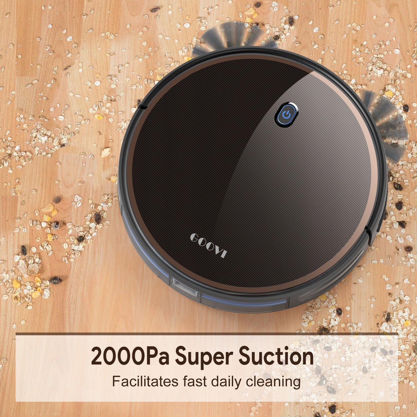 GOOVI Robot Vacuum, Robotic Vacuum Cleaner 1800PA with Self-Charging, Multiple Cleaning Modes for Hard Floor