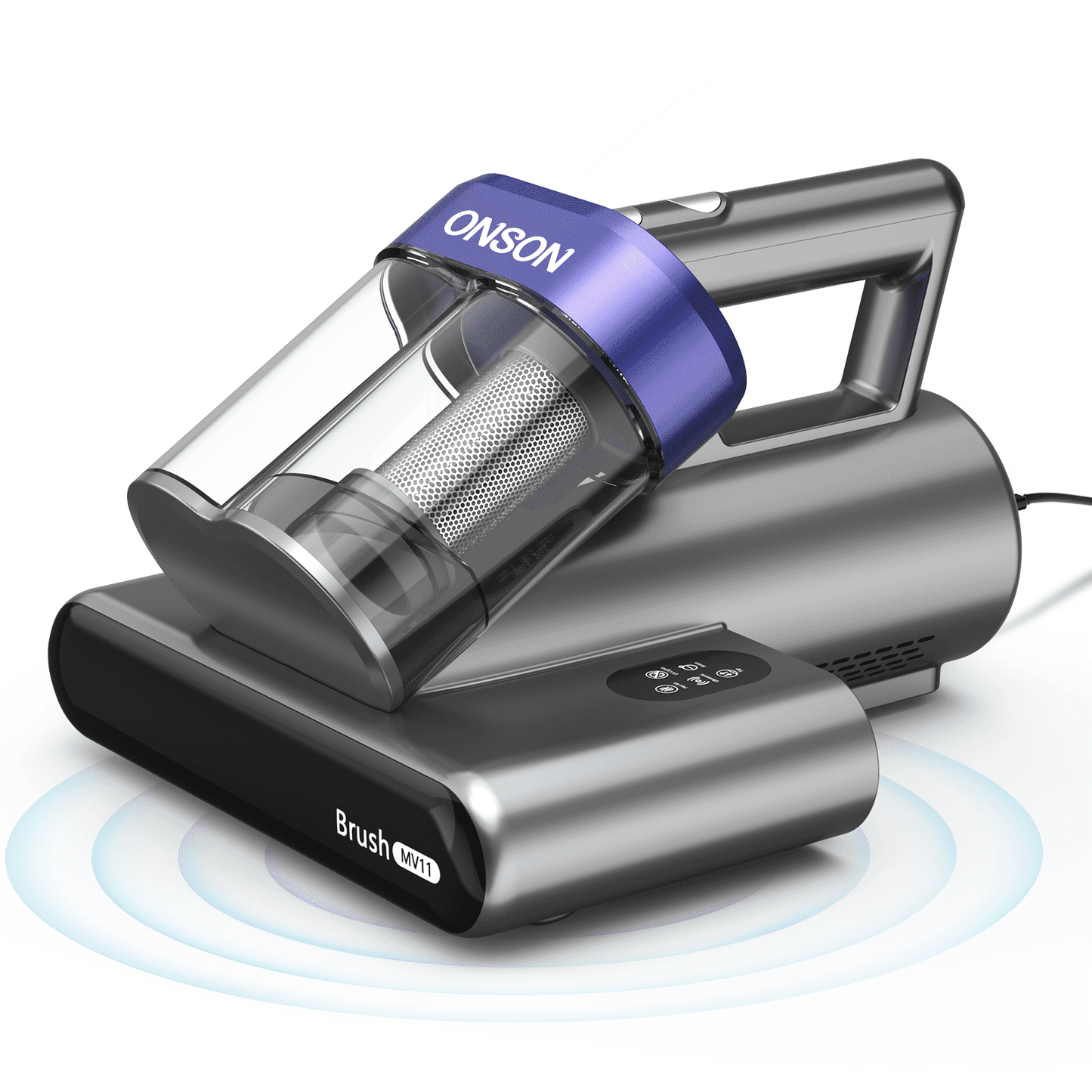 ONSON Powerful 16Kpa Handheld Vacuum: With 3 Filters and UV-C Light, a 2-Speed Option for Thorough Cleaning of Mattresses, Beds, Sofas, Pillows, and Carpets