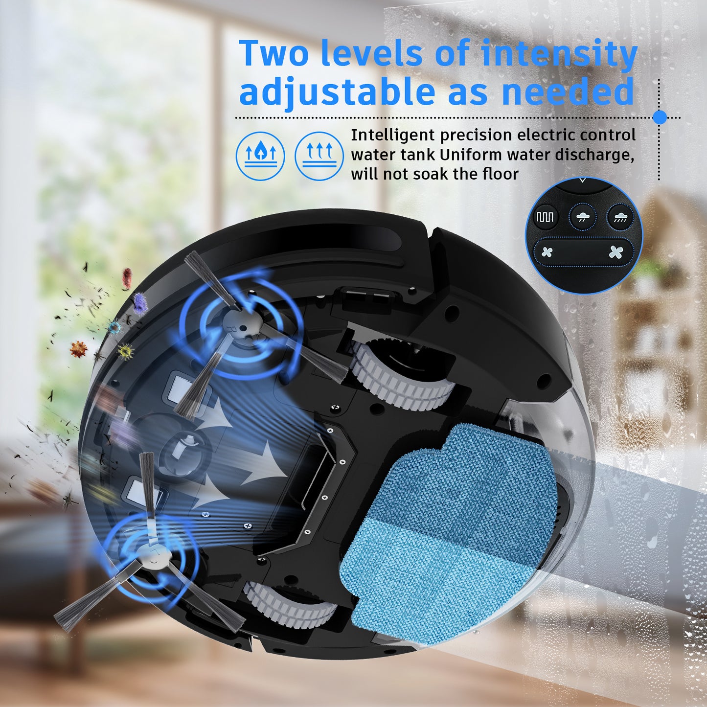 ONSON Robot Vacuum Cleaner, 2 in 1 Robot Vacuum and Mop Combo, With WIFI Connection For Pet Hair, Hard Floor