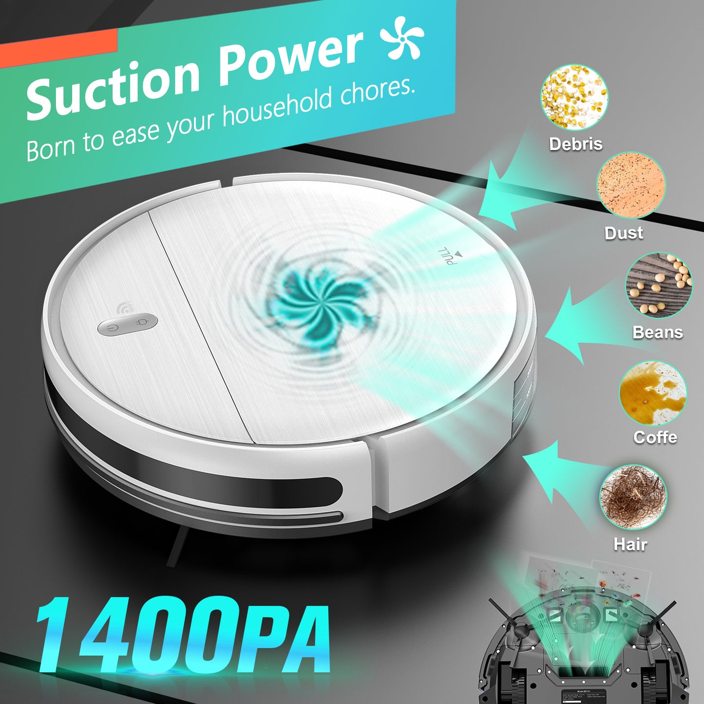 ONSON Robot Vacuum Cleaner, 2 in 1 Mop Combo for Pet Hair, Voice Control and Connect Alexa