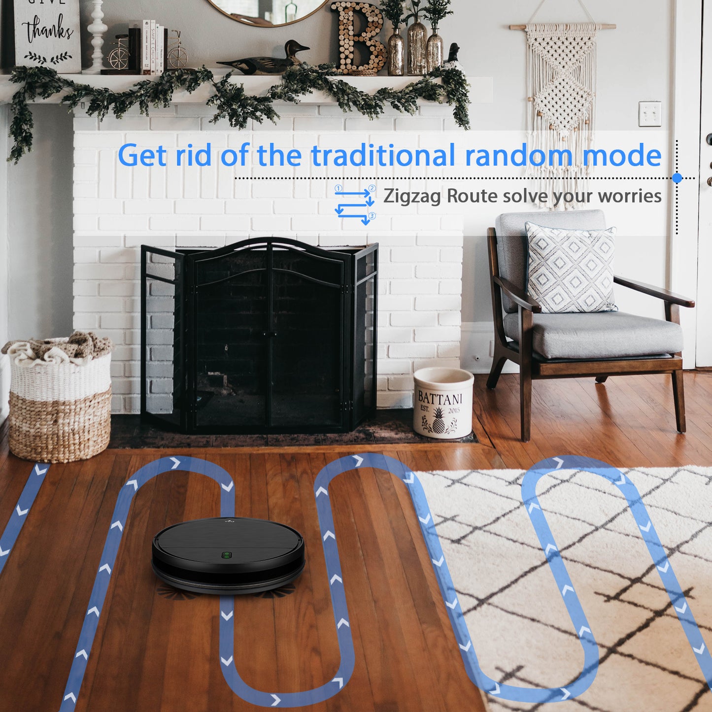 ONSON Robot Vacuum Cleaner, 2 in 1 Robot Vacuum and Mop Combo, With WIFI Connection For Pet Hair, Hard Floor