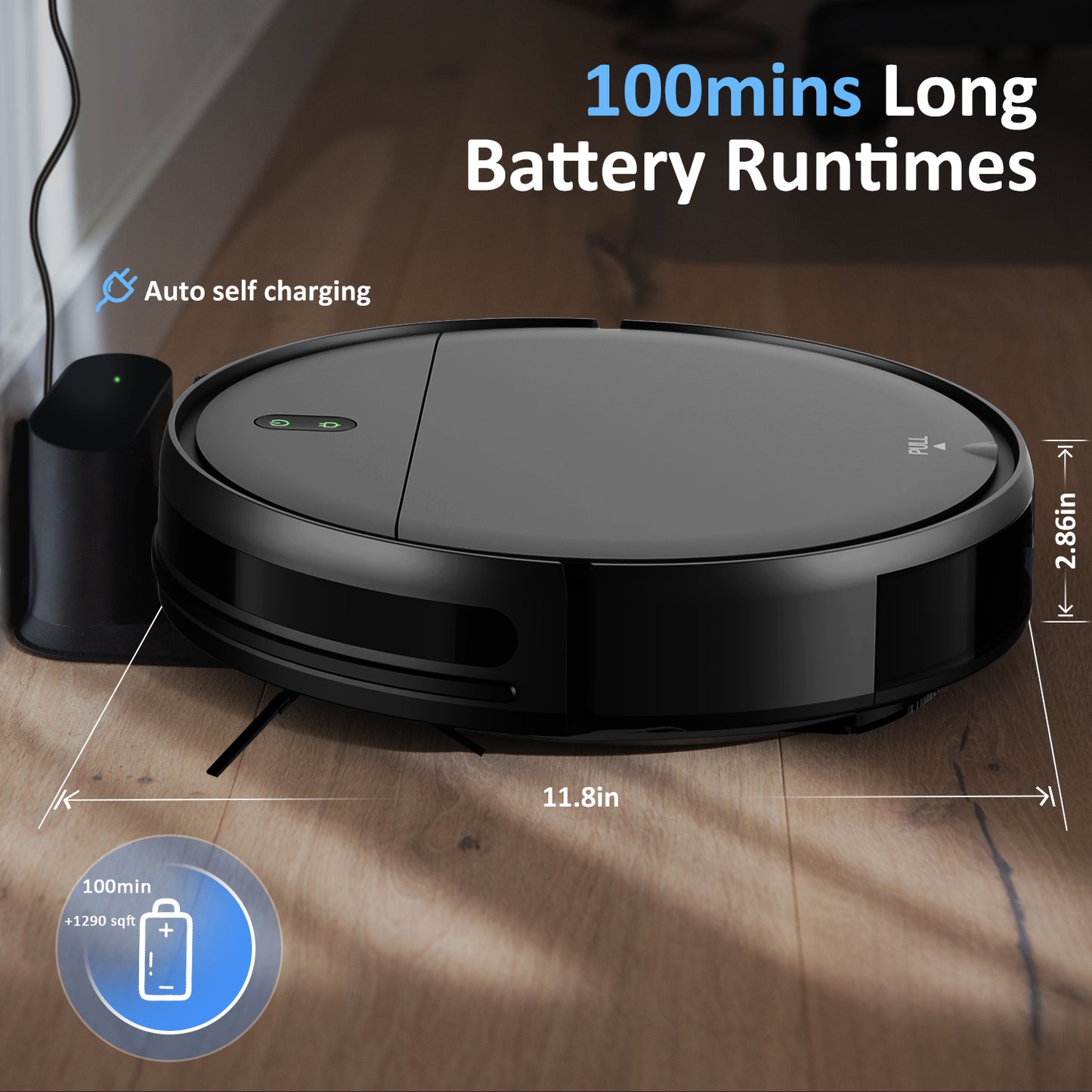 ONSON Robot Vacuum Mop Combo WiFi/App/Alexa Robotic Vacuum Cleaner - Black
