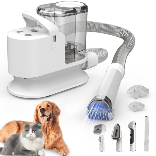 Bossdan Pet Grooming Kit & Vacuum, 12KPa 5 in 1 Dog Groom Kit, 2L Dustbin for Dogs, Cats