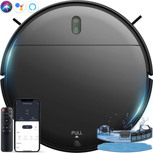 ONSON Robot Vacuum Mop Combo WiFi/App/Alexa Robotic Vacuum Cleaner - Black