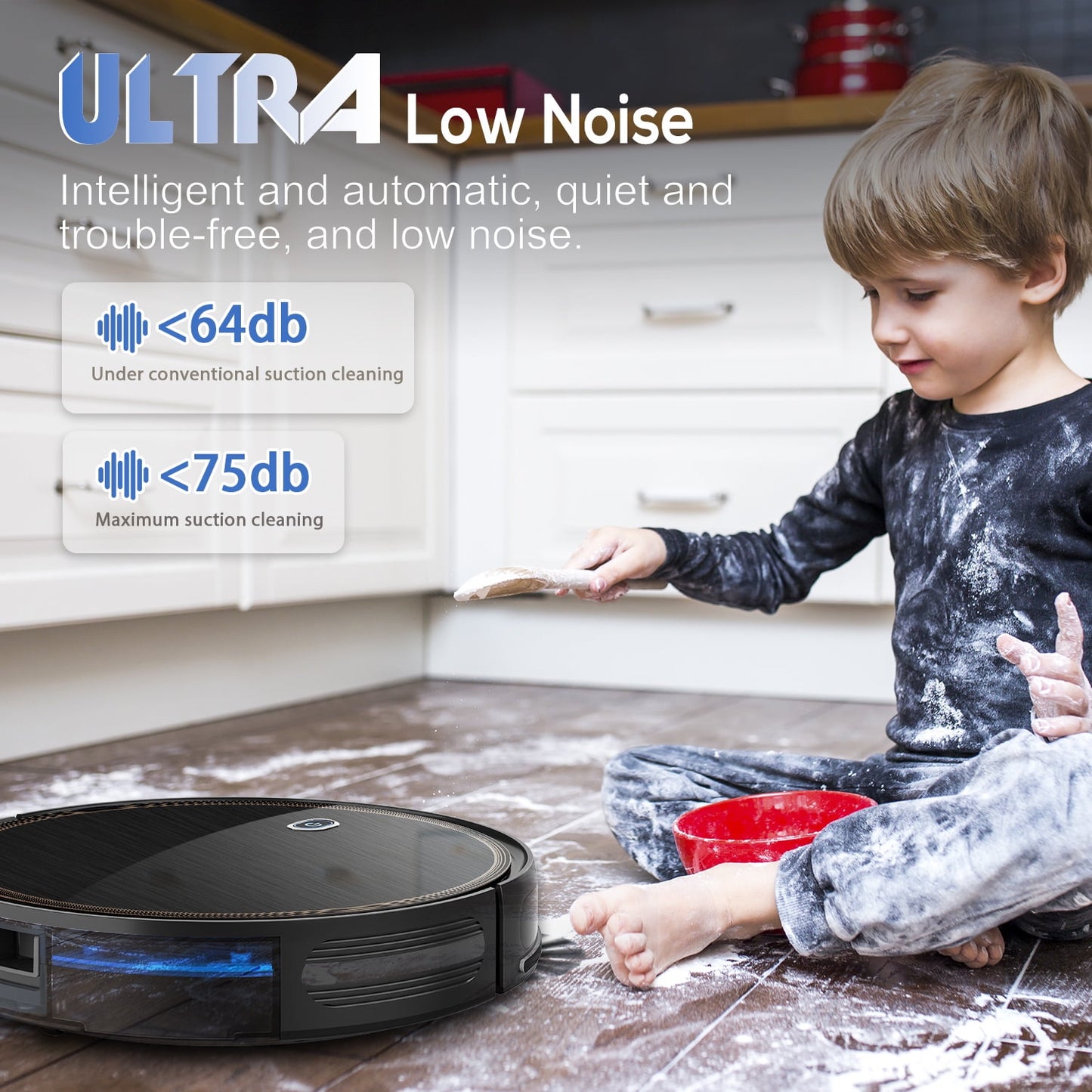 ONSON Robot Vacuum, 2100Pa Robotic Vacuum Cleaner With Boundary Strips
