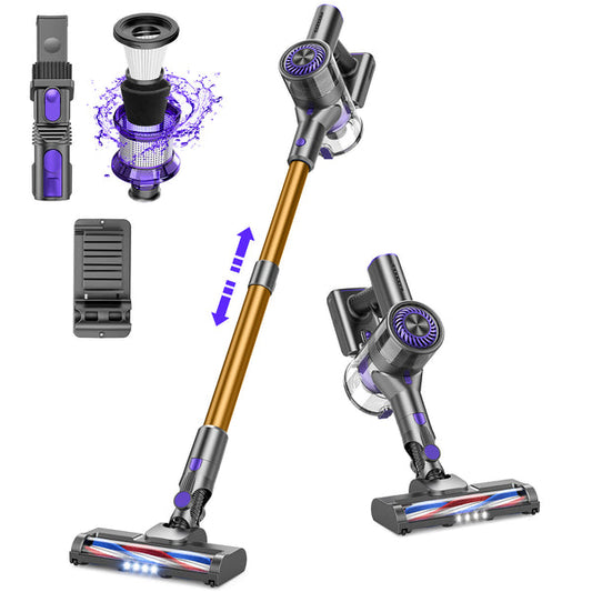 Cordless Vacuum Cleaner, Cordless Vacuum with 80000 RPM High-Speed Brushless Motor, 2600mAh Powerful Lithium Batteries-Ypurple