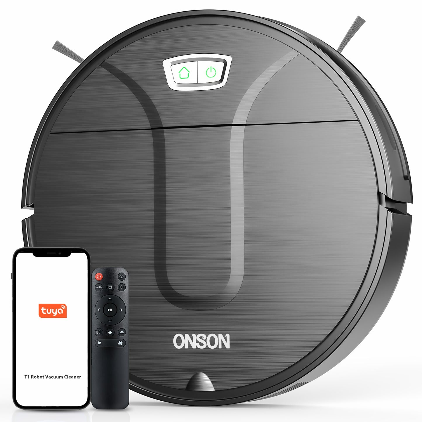 ONSON Robot Vacuum Cleaner, 3500Pa Vacuum Cleaner with Schedule, App//Wi-Fi/Alexa, Slim, Ideal for Hard Floor, Pet Hair